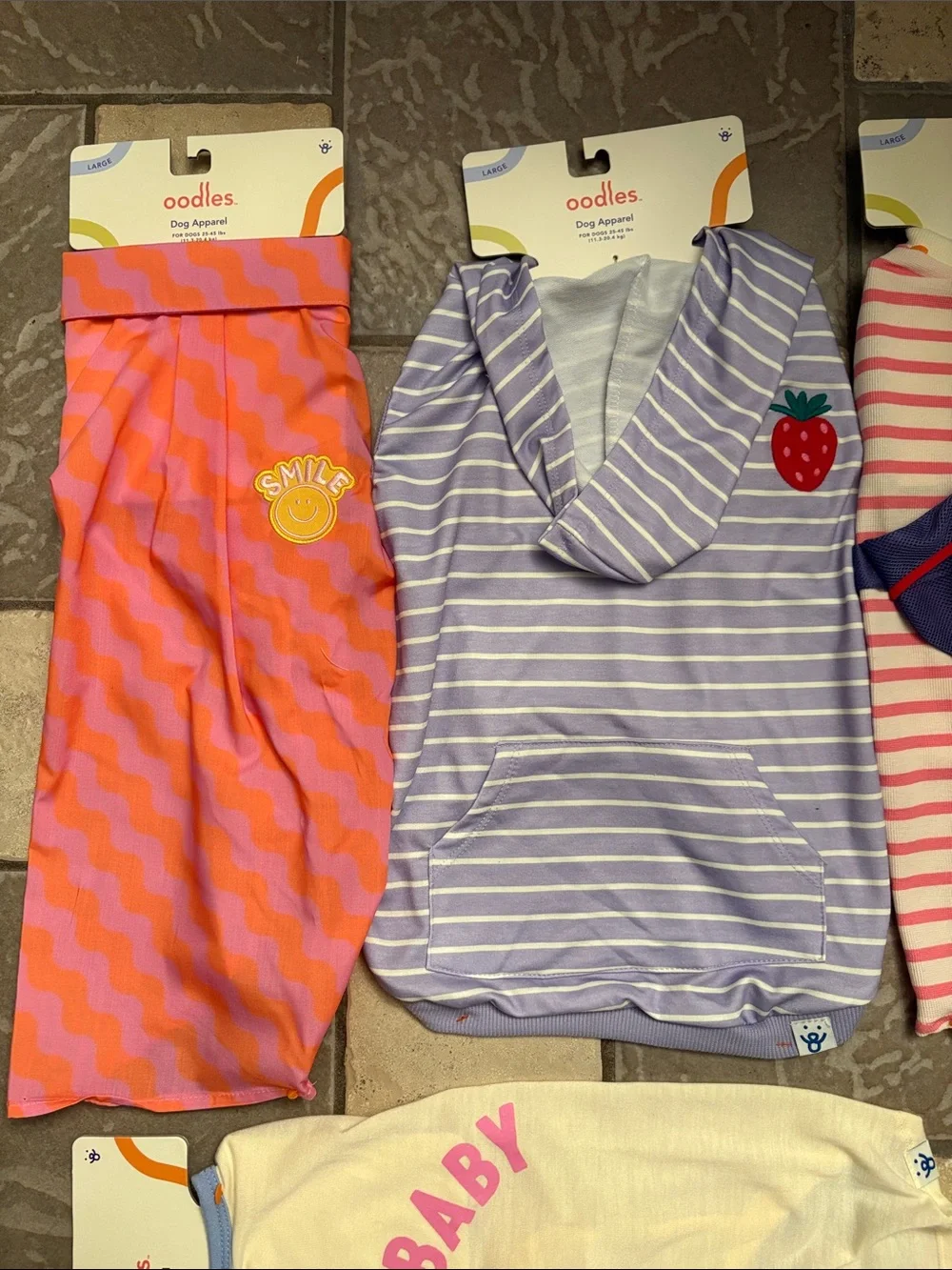 New 7 pieces dog clothes, dog clothing, dog shirts, size L